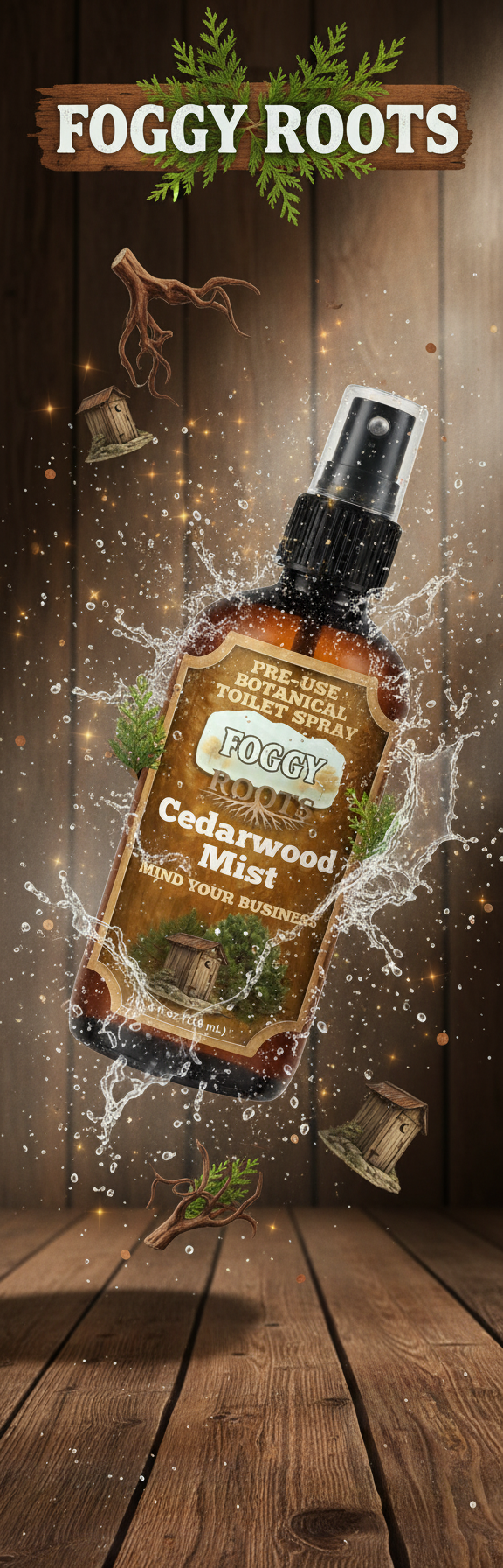 Cedarwood Botanical  Before-You-Go Toilet Spray (4 fl oz) Stops Odor Before It Starts